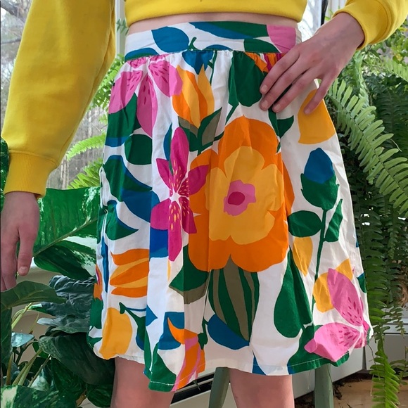 Crazy 8 Mini Skirt, Floral Skirt, Bold Flowers Skirt, Colorful Skirt - Picture 2 of 8